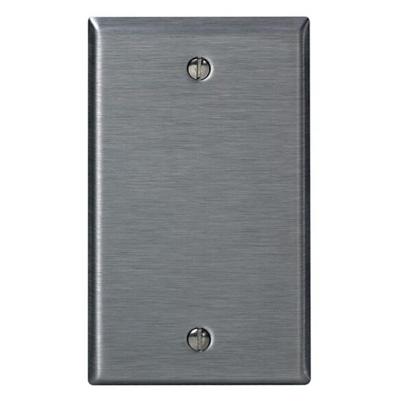 Leviton 84014 Stainless Blank Plate- with screws