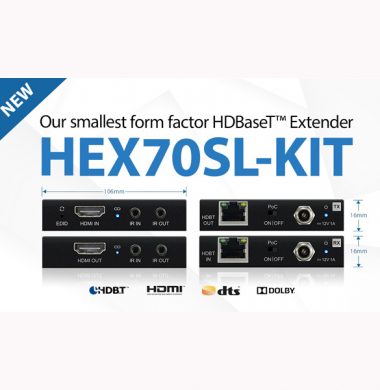 Blustream HEX70SL-KIT Slimline HDBaseT™ Extender Set – 70m (4K up to 40m)