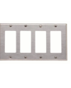Leviton 84412-40 4 Gang Stainless Face Plate