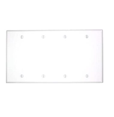 Leviton 88064 US Style 4 Gang White Thermoplastic Blank Plate